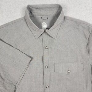 Club Ride Pearl Snap Shirt Medium Gray Vented Performance Cycling Stretch